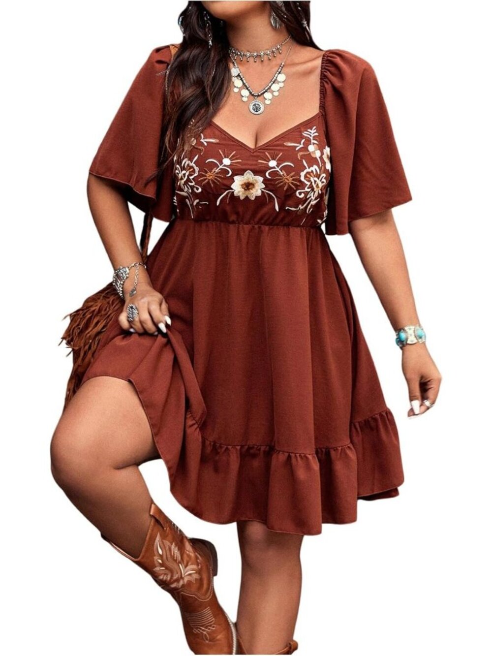 Boho Floral Western Dress for Women | Cowgirl Country Concert Outfit